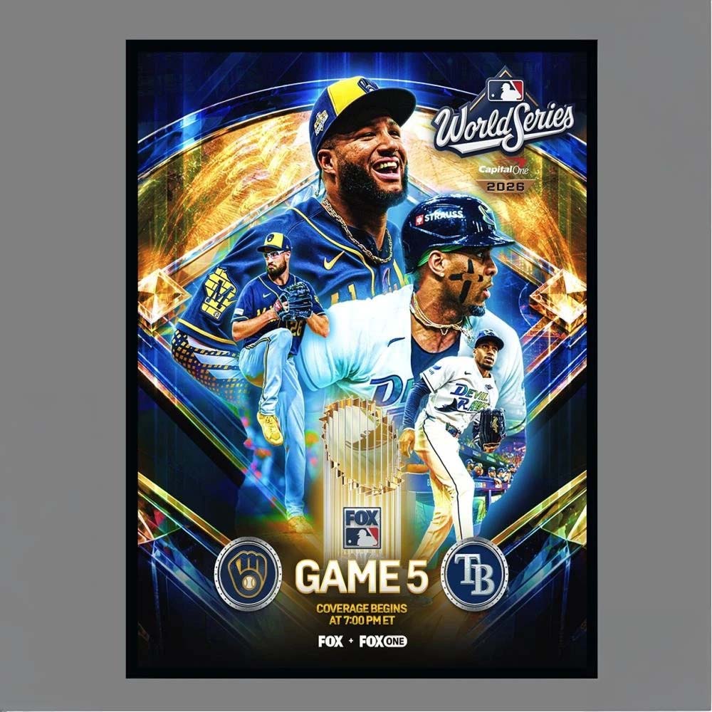 Milwaukee Brewers vs Tampa Bay Rays Game 5 MLB World Series 2026 FOX Broadcast Matchup Poster