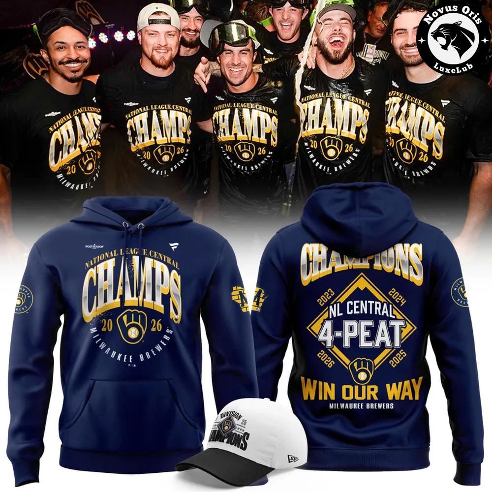 Milwaukee Brewers Win Our Way NL Central Champions 4 Peat 2026 Hoodie 1 - Unicasport Milwaukee Brewers Win Our Way NL Central Champions 4 Peat 2026 Hoodie