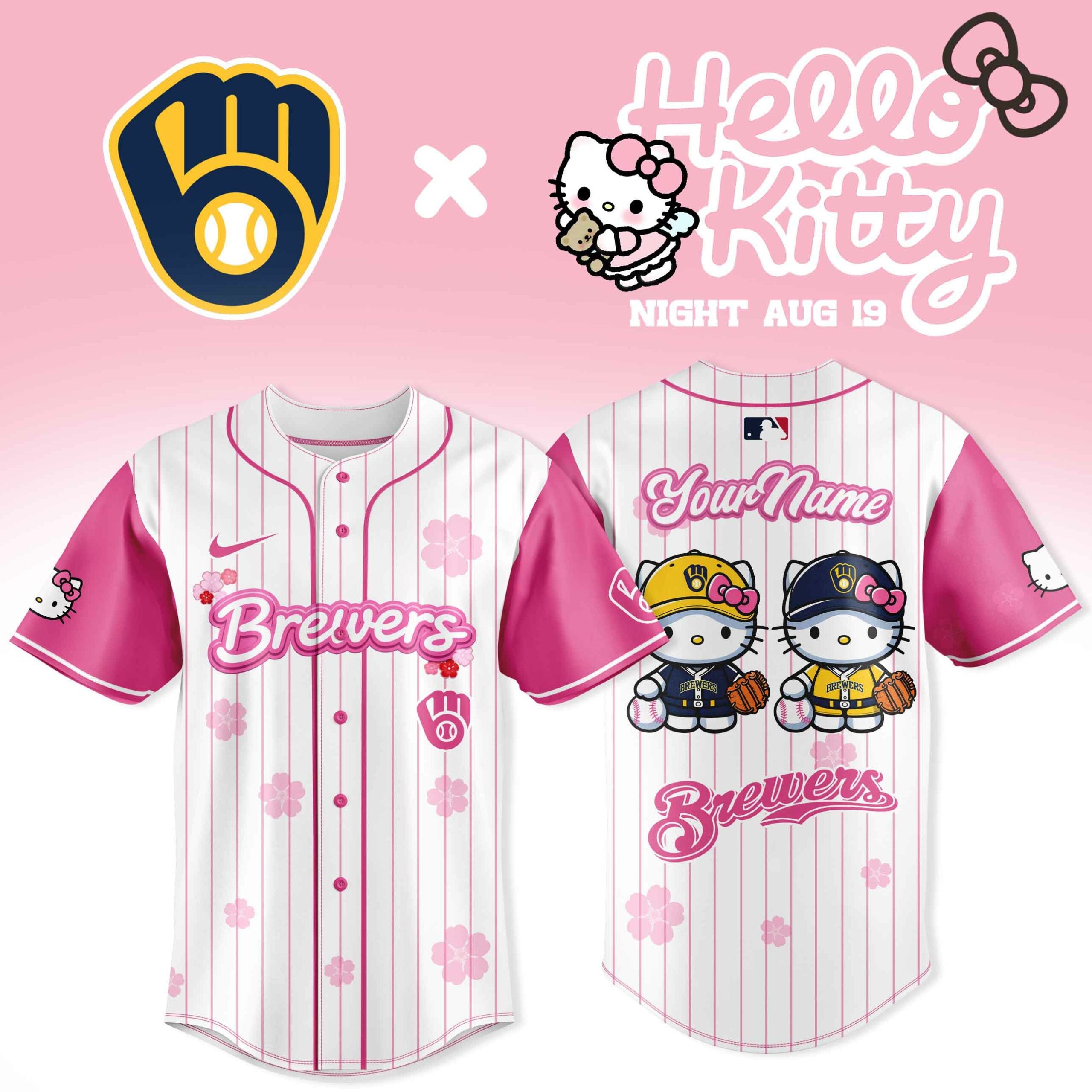 Milwaukee Brewers x Hello Kitty Night 2026 Jersey Collection
