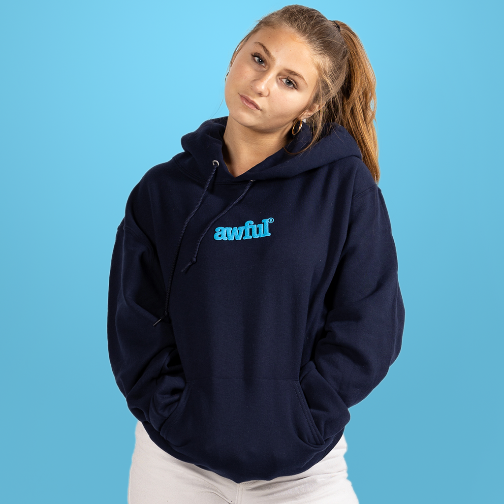 "Mindset" Aesthetic Blue Hoodie - Awfulclothstore Exclusive