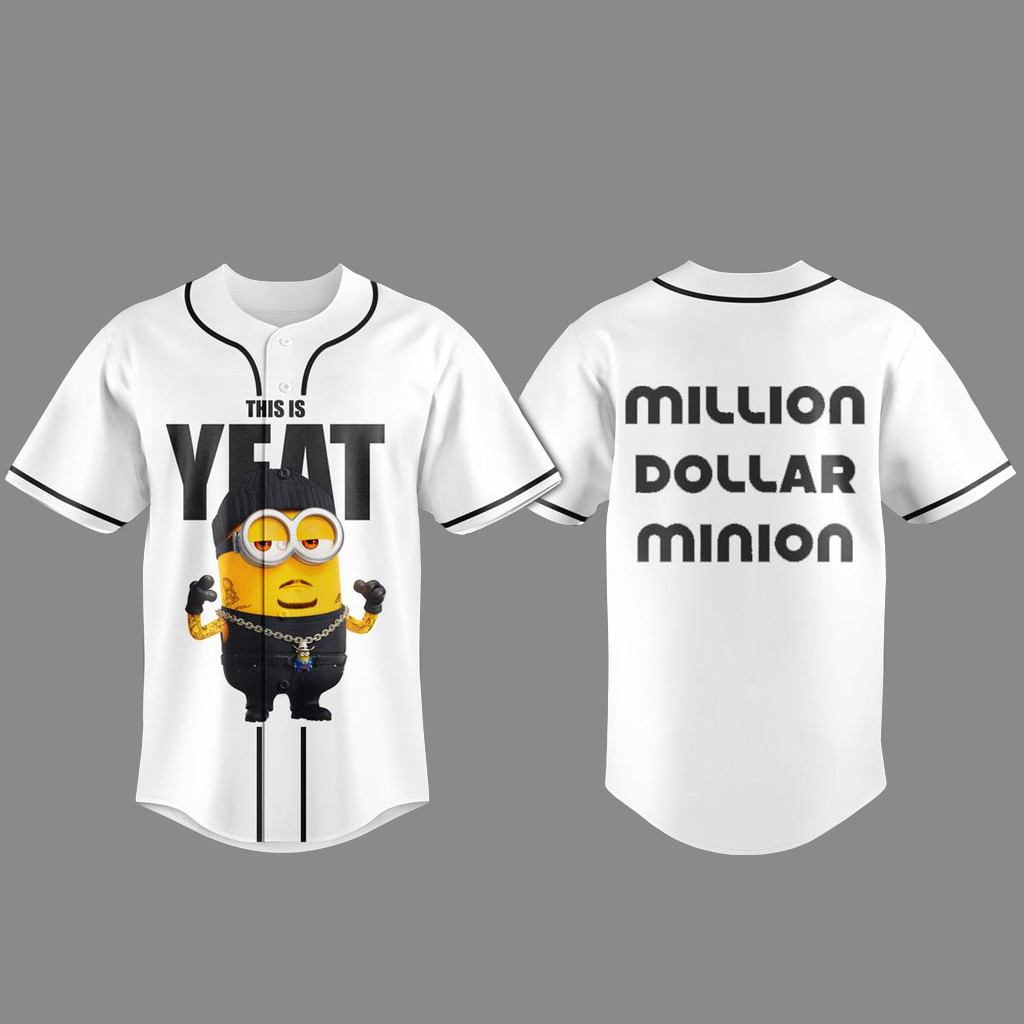 Minions x Yeat The Love Lyfe Tour 2026 Million Dollar Minion Baseball Jersey