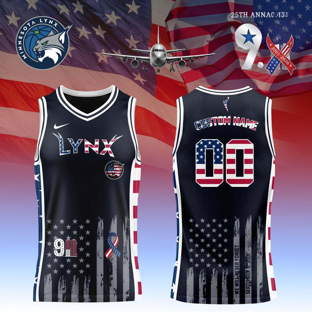 Minnesota Lynx 9/11 25th Anniversary Custom 00 Basketball Jersey Tribute Collection 1 - Unicasport Minnesota Lynx 9/11 25th Anniversary Custom 00 Basketball Jersey Tribute Collection