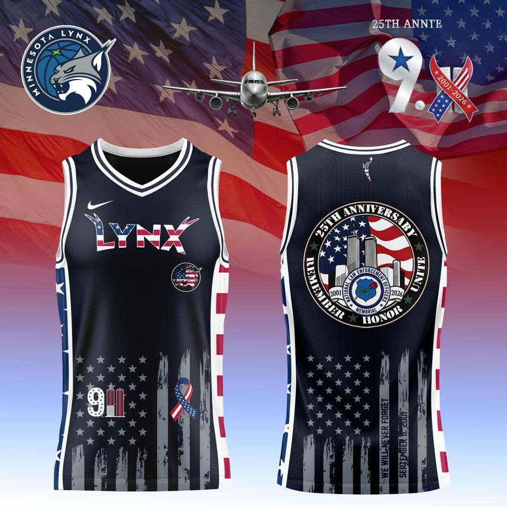 Minnesota Lynx 9/11 25th Anniversary Basketball Jersey WNBA Fan Collection 1 - Unicasport Minnesota Lynx 9/11 25th Anniversary Basketball Jersey WNBA Fan Collection