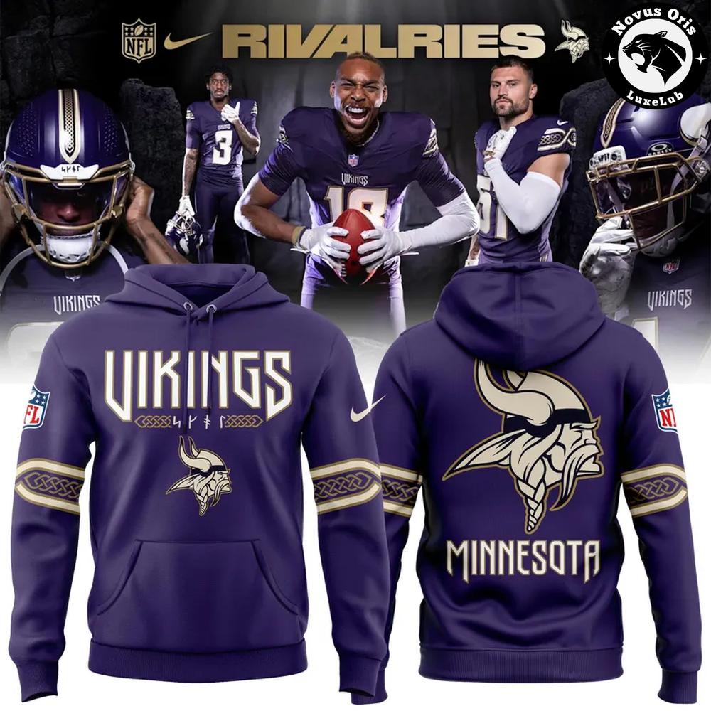Minnesota Vikings 2026 Rivalries Norse Pattern Football Pullover Hoodie 1 - Unicasport Minnesota Vikings 2026 Rivalries Norse Pattern Football Pullover Hoodie