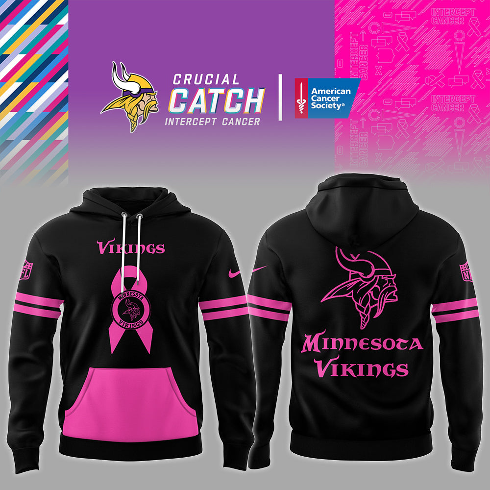 Minnesota Vikings Limited Intercept Cancer 2026 Black Hoodie