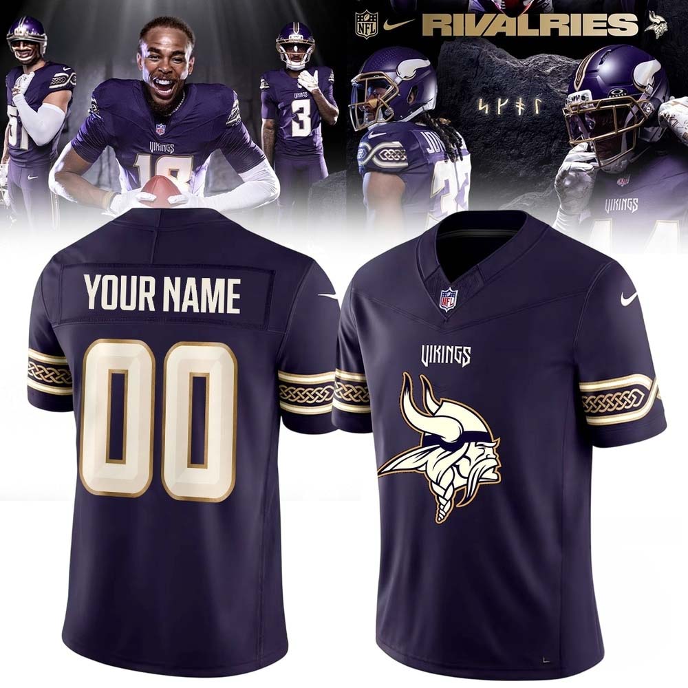 Minnesota Vikings NFL Rivalries 2026 Custom Name And Number Football Jersey 1 - Unicasport Minnesota Vikings NFL Rivalries 2026 Custom Name And Number Football Jersey