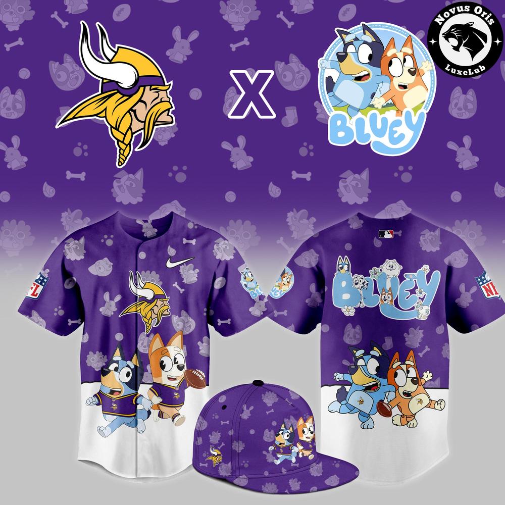 Minnesota Vikings x Bluey Night NFL Custom Edition Jersey