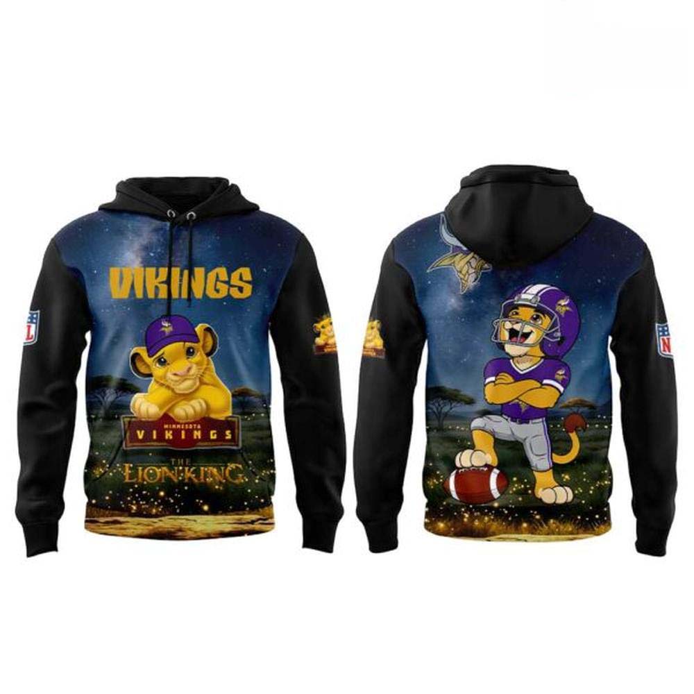 Minnesota Vikings x The Lion King pullover hoodie back view