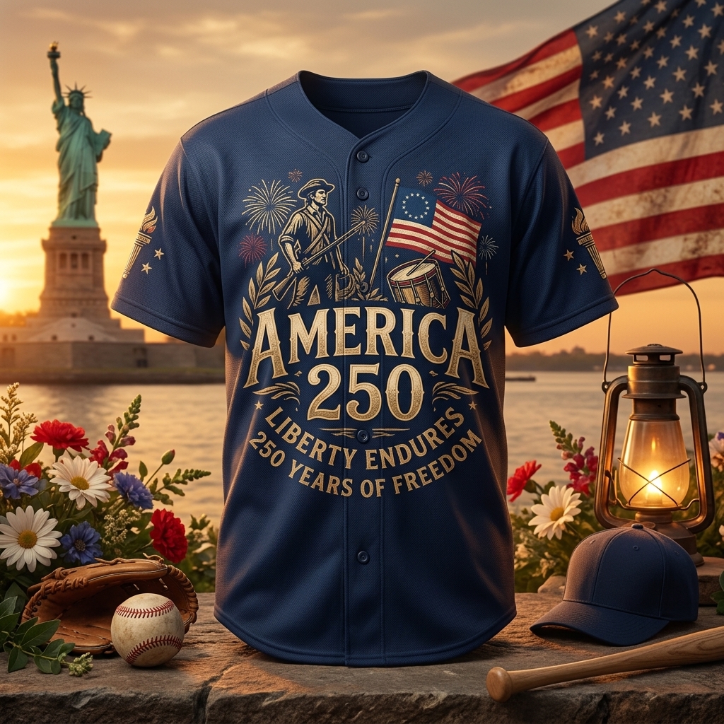 Minuteman Freedom America 250th Anniversary Stadium Jersey Hihoboken Vintage 2026 Game Day Merch