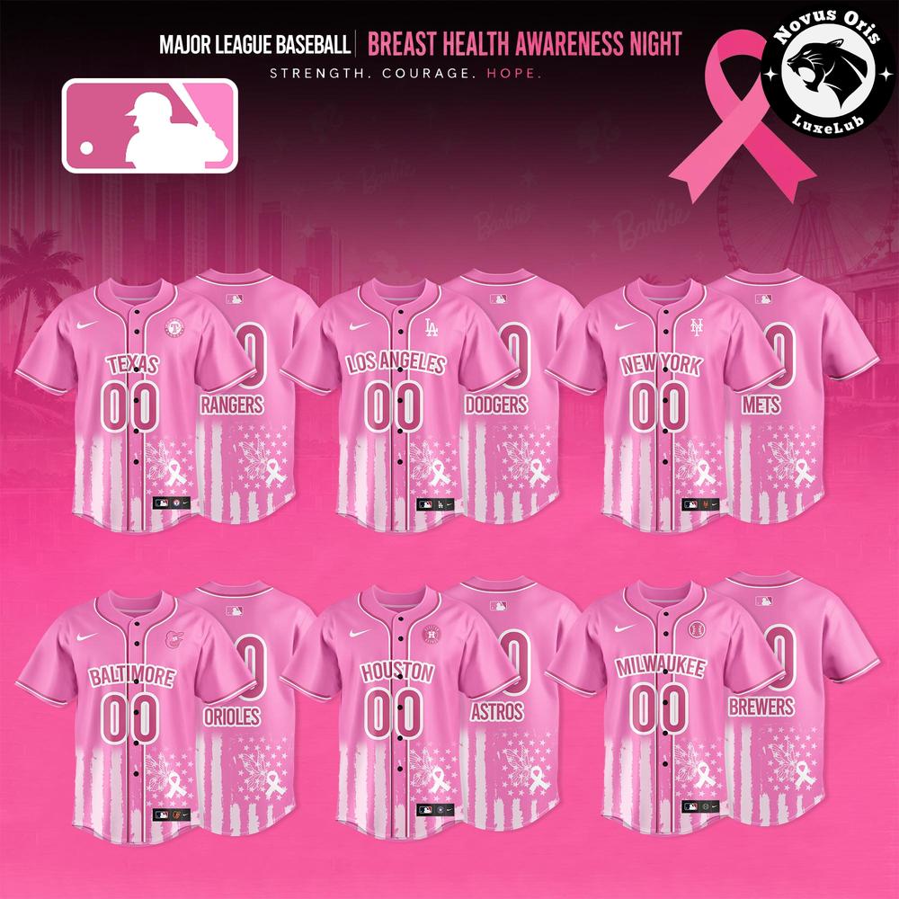 MLB Breast Health Awareness Night 2026 Pink Ribbon Baseball Jersey 1 - Unicasport MLB Breast Health Awareness Night 2026 Pink Ribbon Baseball Jersey