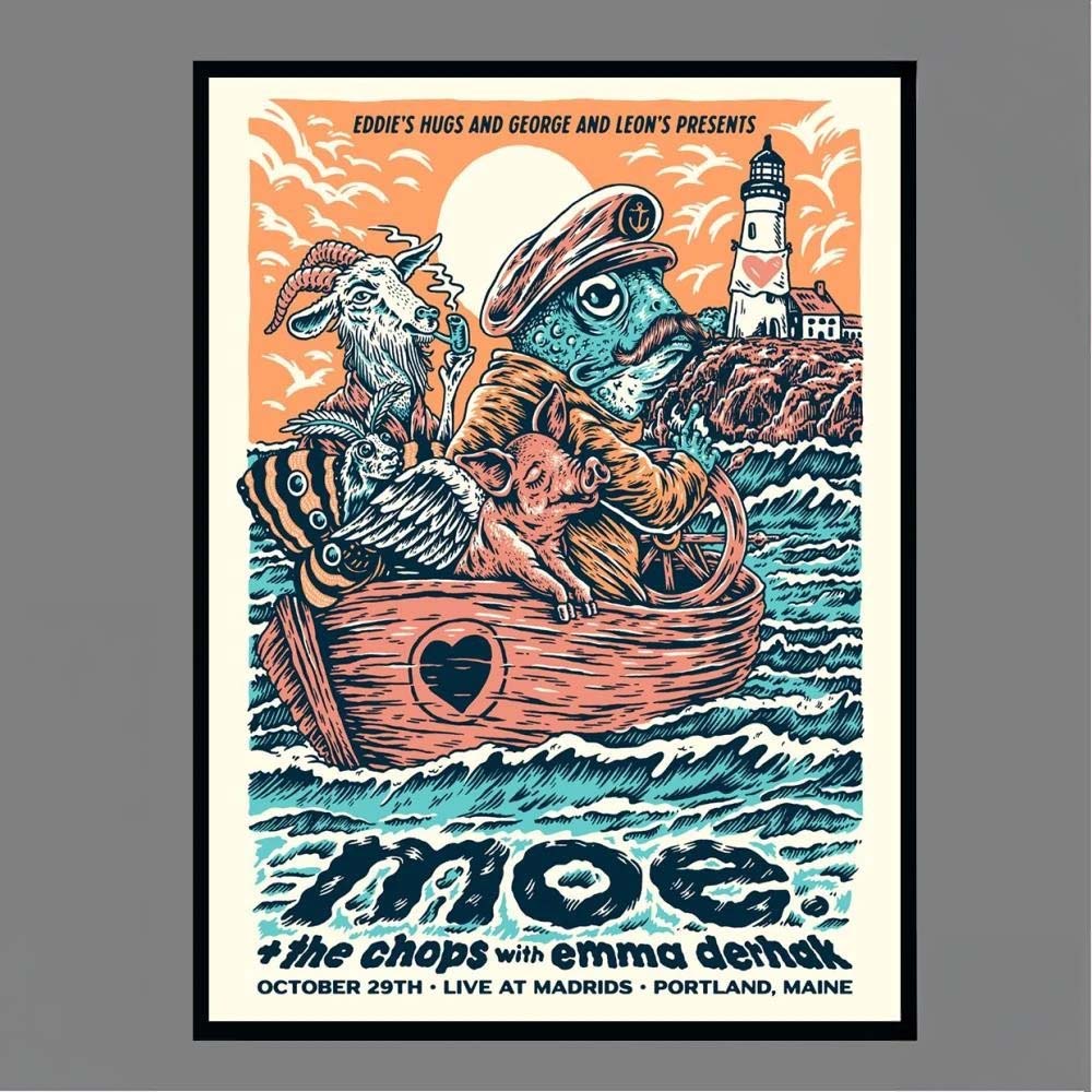 Moe The Chops with Emma Derhak October 29th Live at Madrids Portland Maine Tour Poster