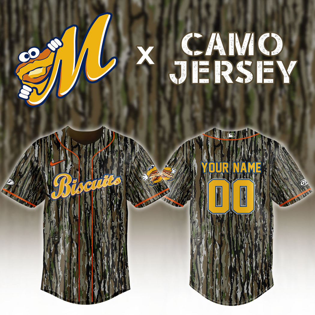Custom Realtree Camo Montgomery Biscuits Baseball Jersey Apparel 1 - Unicasport Custom Realtree Camo Montgomery Biscuits Baseball Jersey Apparel