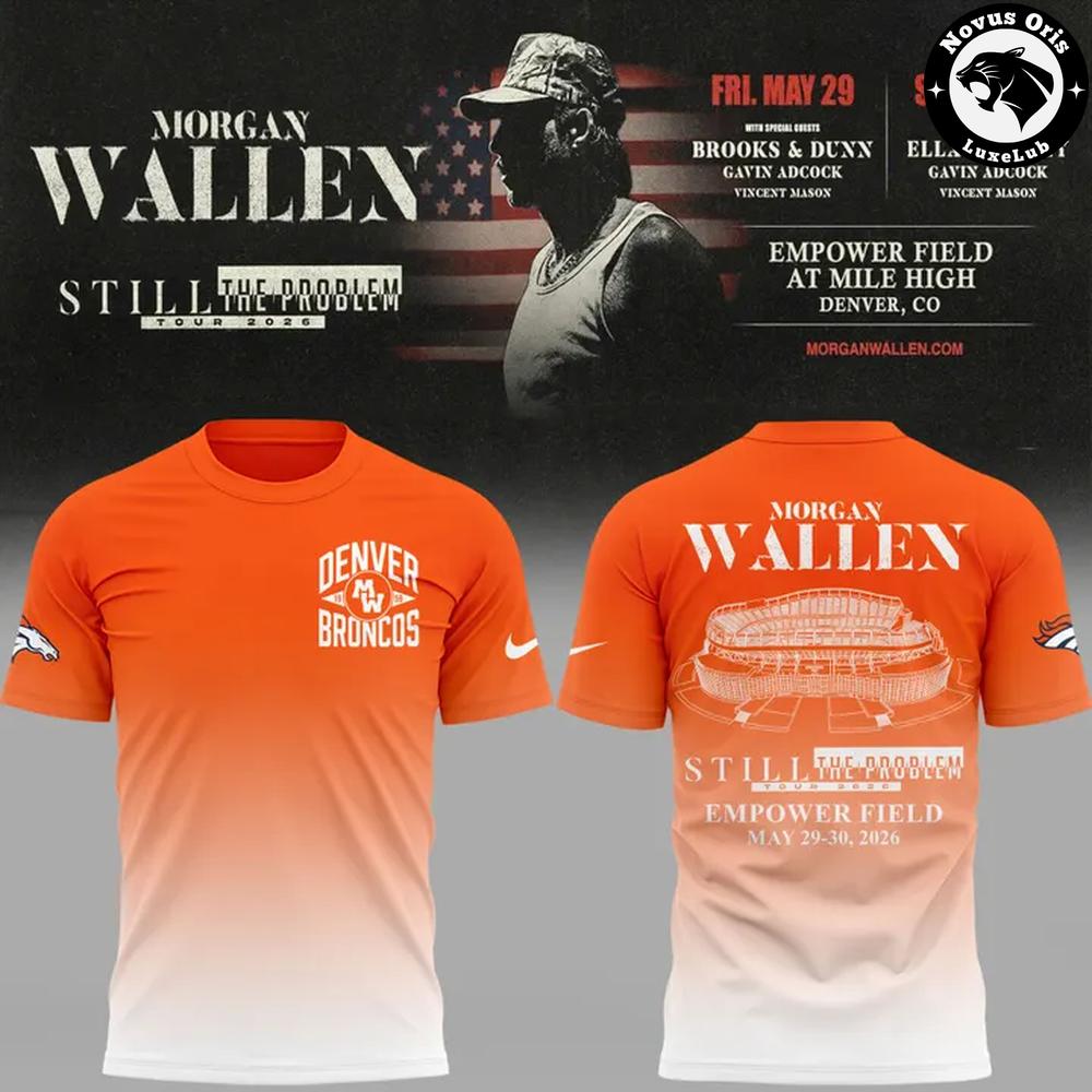 Morgan Wallen Denver Broncos 2026 Concert Ombre T-Shirt