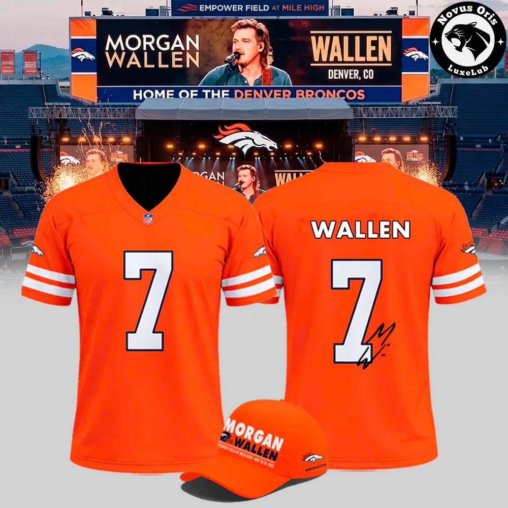 Morgan Wallen Denver Broncos Orange Football Jersey 1 - Unicasport Morgan Wallen Denver Broncos Orange Football Jersey