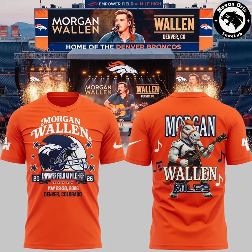 Morgan Wallen Denver Broncos Miles Mascot 2026 T-Shirt