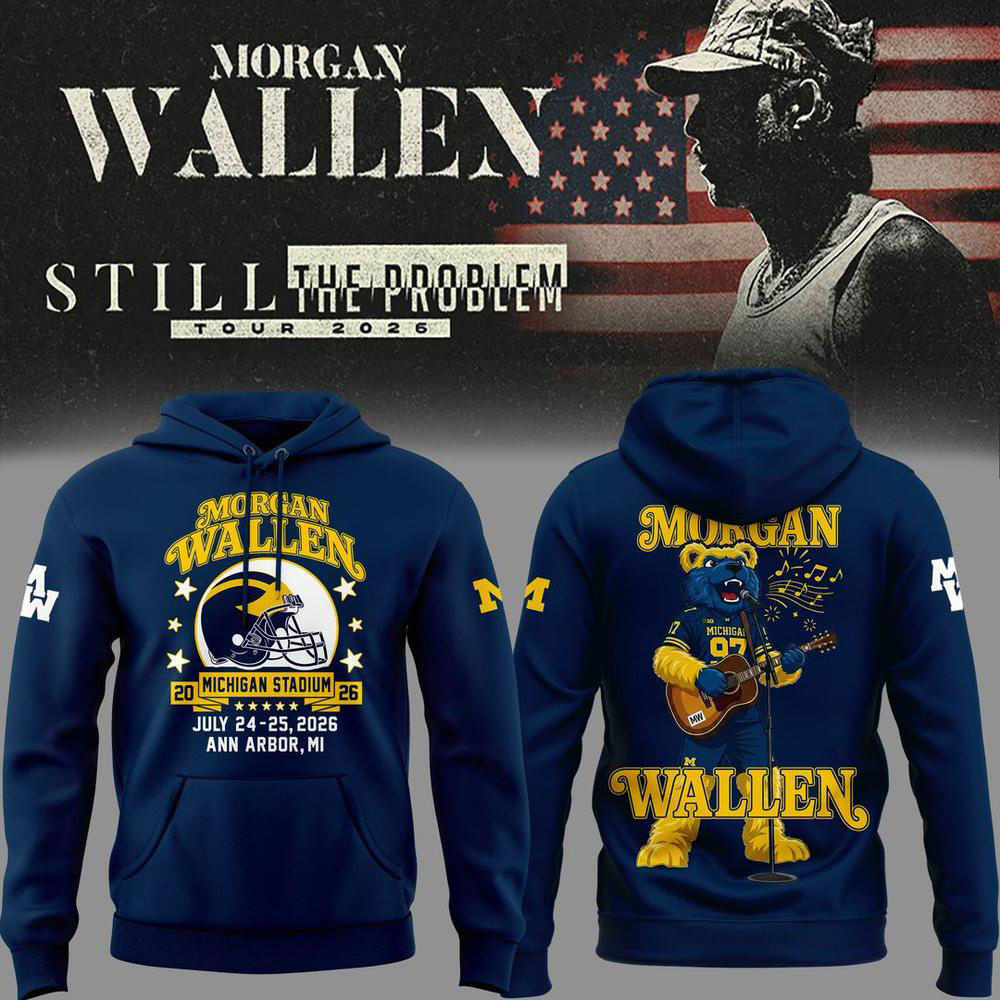 Morgan Wallen Michigan Wolverines Blue Country Music Hoodie