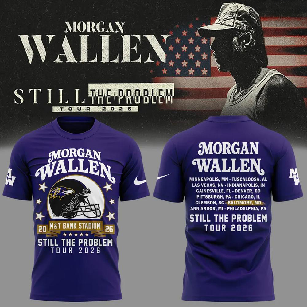 Morgan Wallen Purple Baltimore Ravens T Shirt