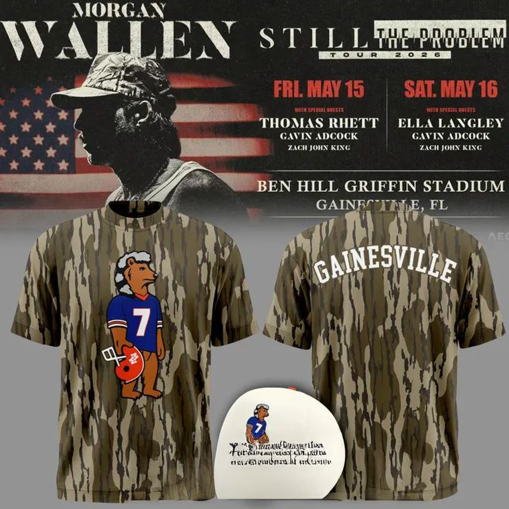 Morgan Wallen Tour in Gainesville FL Limited Edition Camo Shirt
