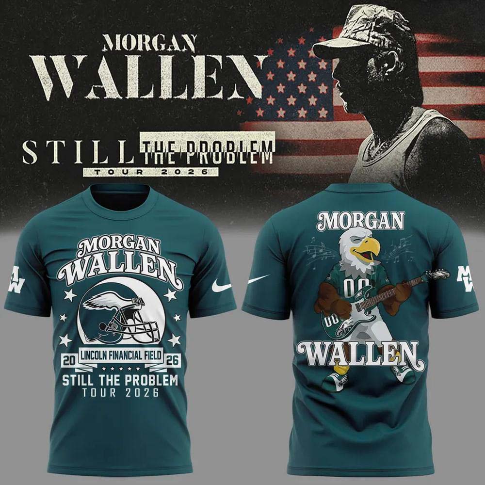 Morgan Wallen x Philadelphia Eagles Still The Problem Tour 2026 Teal Graphic Baseball Jersey - Best Gift for Fans
