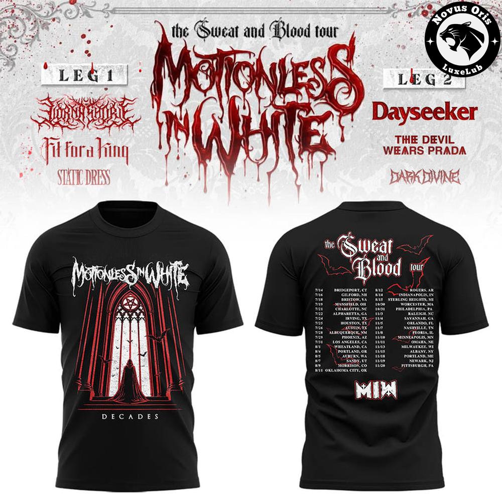 Motionless In White The Sweat and Blood Tour 2026 T-Shirt 1 - Unicasport Motionless In White The Sweat and Blood Tour 2026 T-Shirt