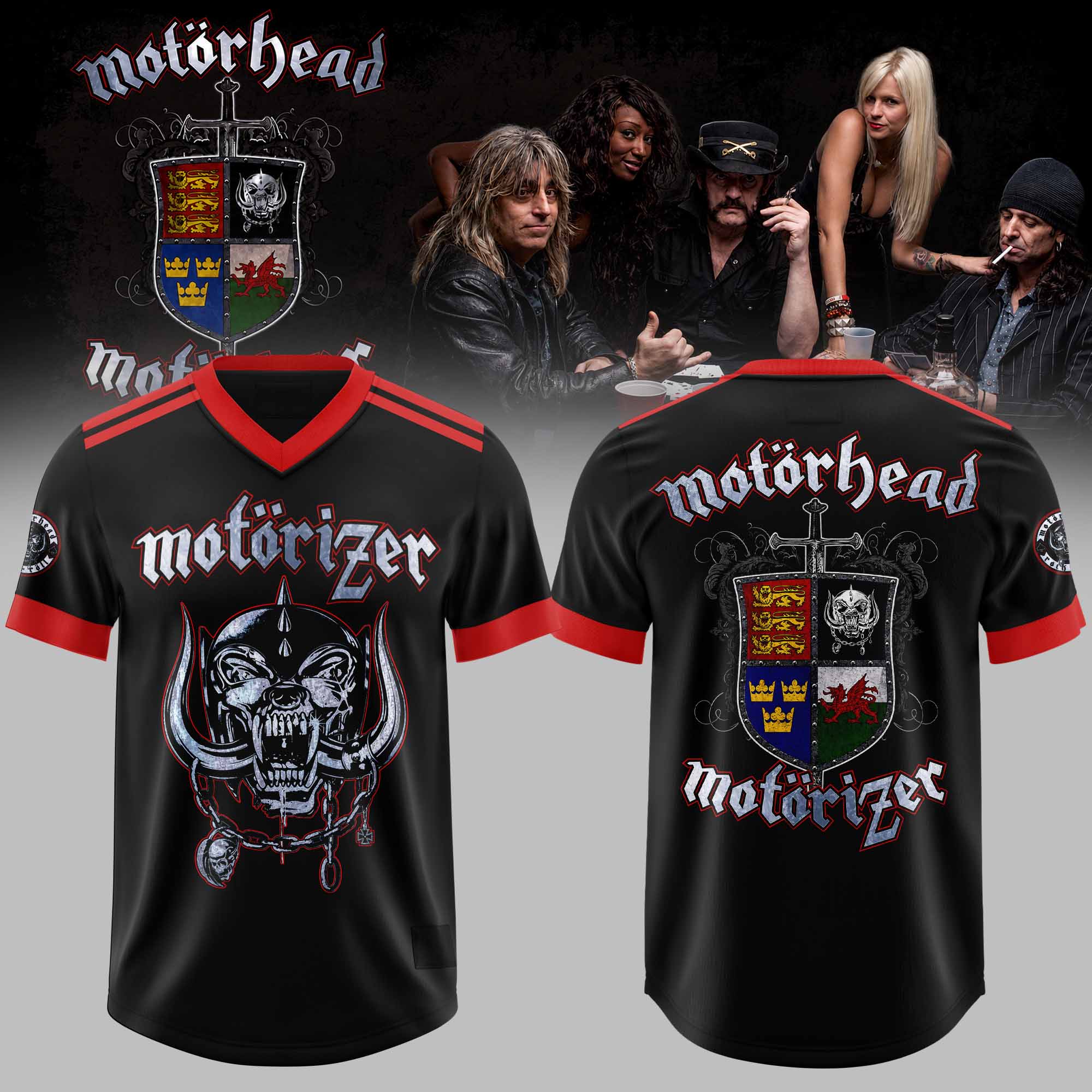 Motorhead Motorizer Album Graphic Black Football Jersey 1 - Unicasport Motorhead Motorizer Album Graphic Black Football Jersey