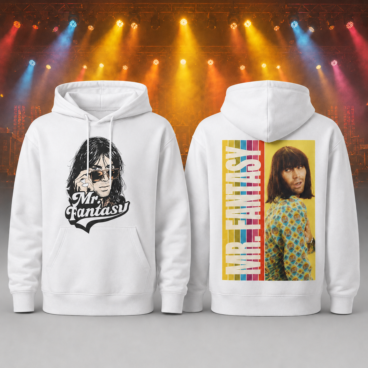 Mr Fantasy Yellow Graphic White Hoodie
