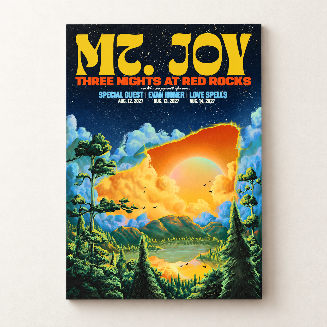 Mt Joy Three Nights At Red Rocks Event Poster Time Dates Home Decor Poster Canvas