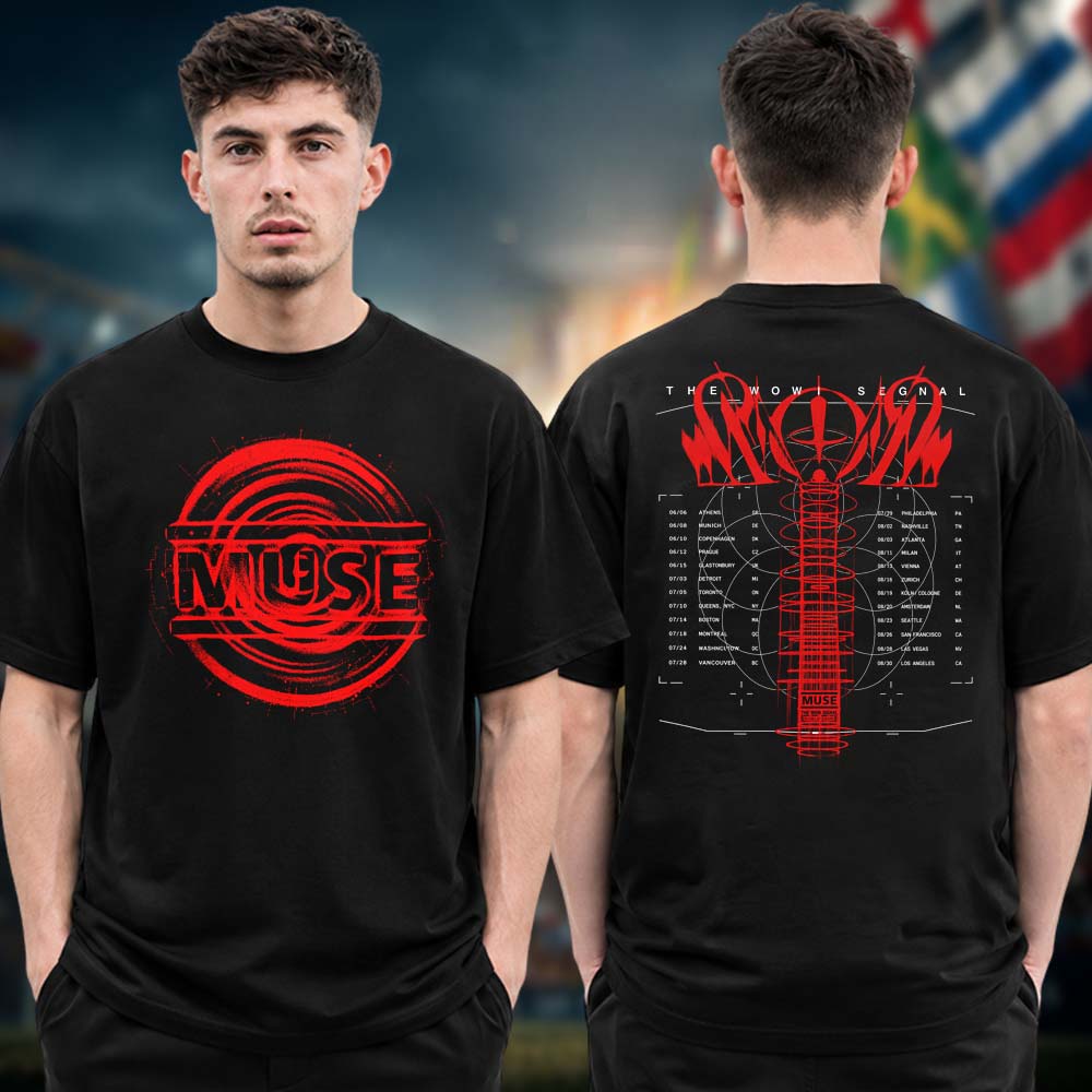 Muse Band The Wow Signal USA Tour 2026 Two Sided Tour Dates Unisex T Shirt