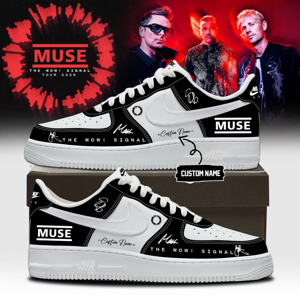Muse Black and White Rock Concert Sneakers