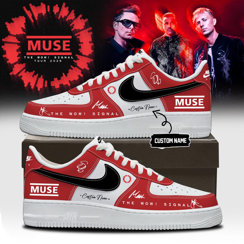 Muse Red and White Wow Signal Tour Sneakers