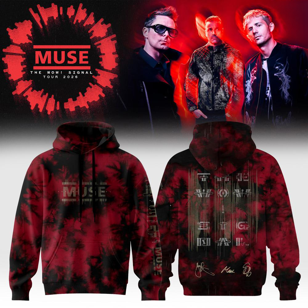 Muse The Wow Signal Red Graphic Hoodie Rock Music Gift