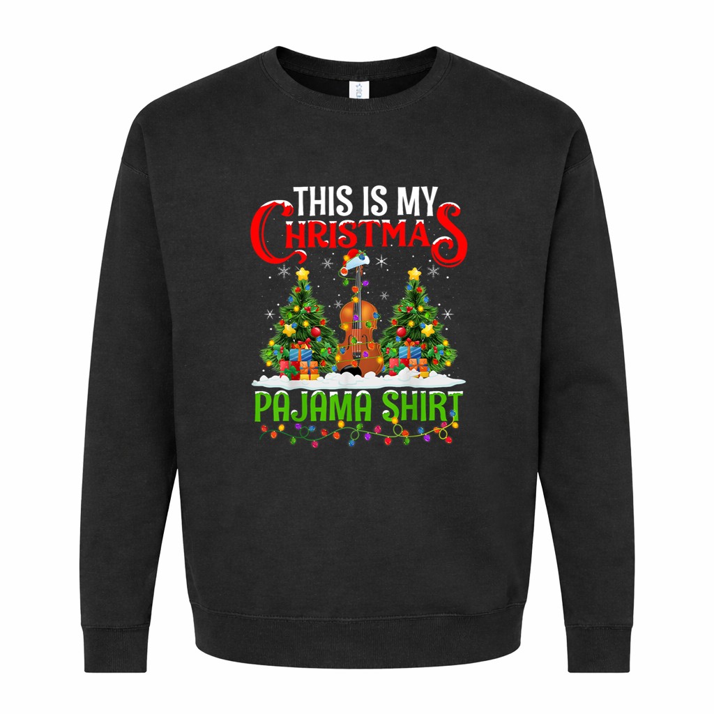 Musical Violin Xmas Lights This Is My Christmas Pajama Graphic Sweatshirt