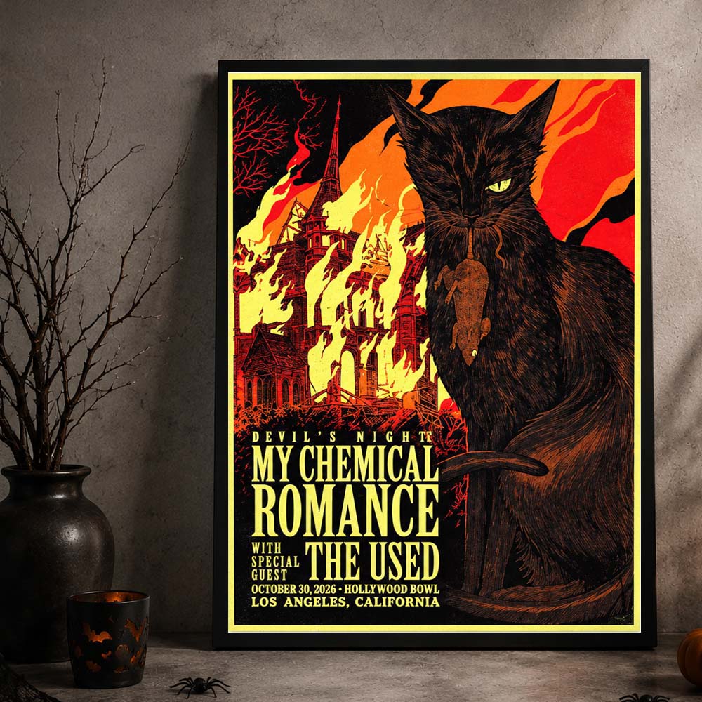 My Chemical Romance Devil Night Event Poster At Hollywood Bowl In Los Angeles CA On October 30 2026 Home Decor Poster Canvas