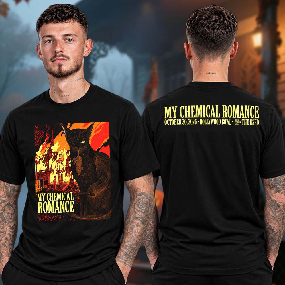 My Chemical Romance Devil Night Exclusive Event Tee At Hollywood Bowl In Los Angeles CA On October 30 2026 Two Sided Unisex TShirt