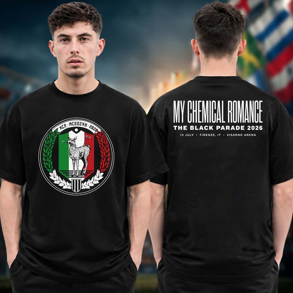 My Chemical Romance Firenze IT Exclusive Live Event T Shirt from Visarno Arena In Firenze IT On July 15 2026 Two Sided Unisex T Shirt