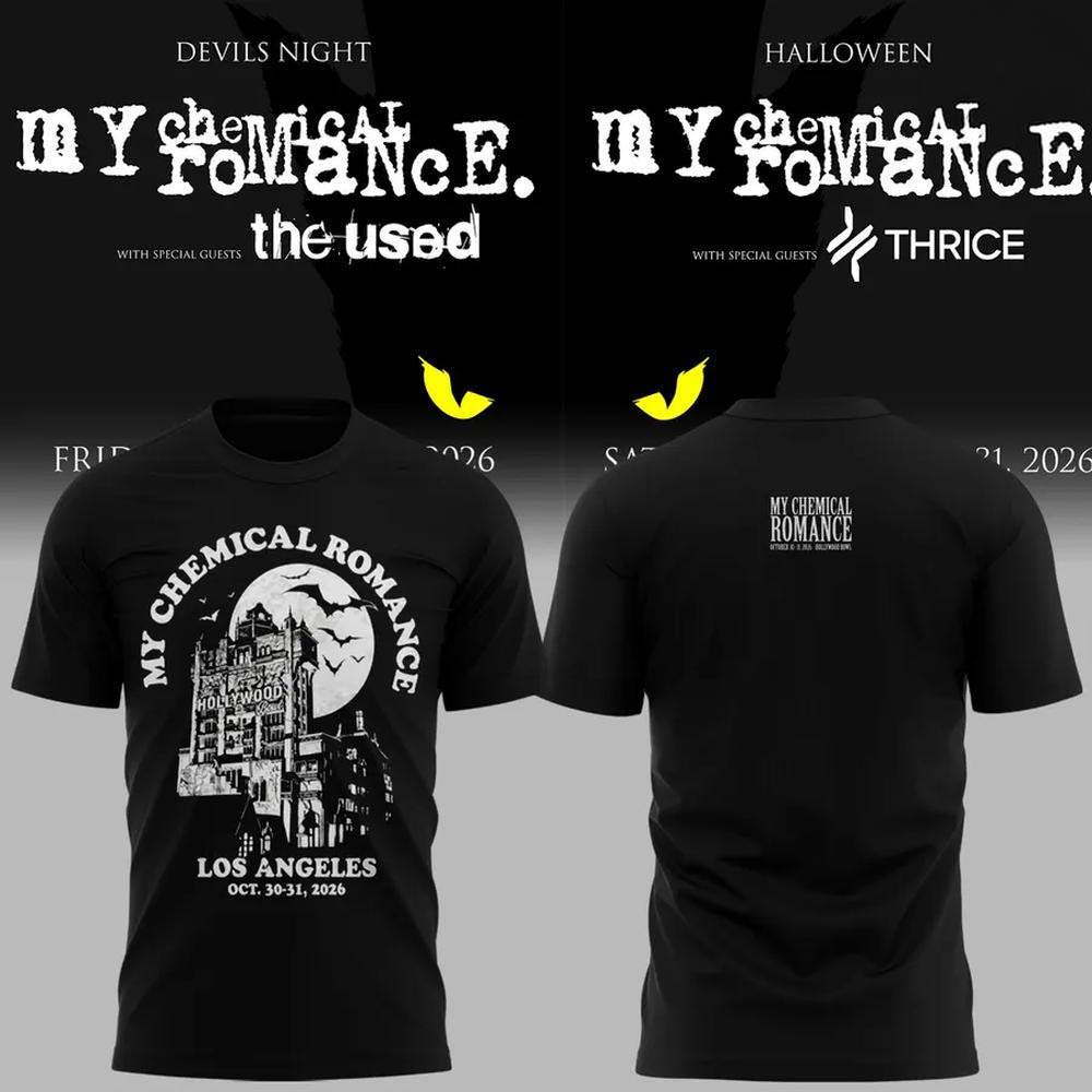 My Chemical Romance Hollywood Bowl Los Angeles October 30 31 2026 Haunted Tower TShirt Merch