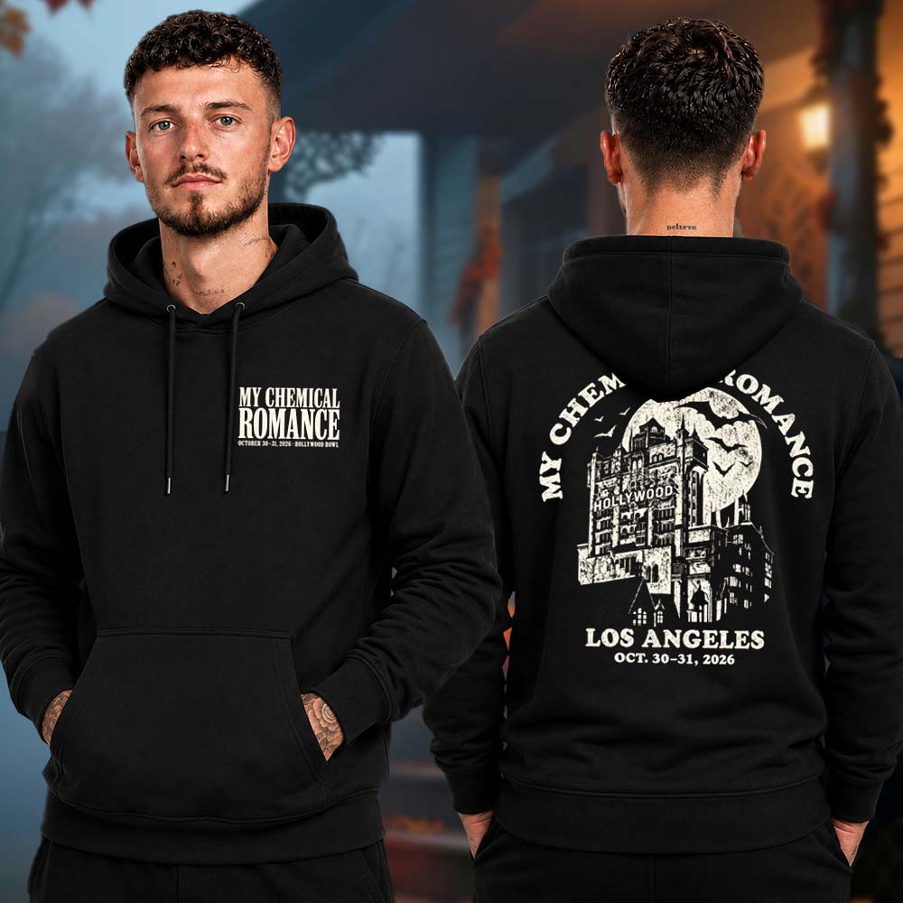 My Chemical Romance Merch Halloween Devil Night At Hollywood Bowl In Los Angeles CA On October 30 31 2026 Haunted Castle Two Sided Unisex Hoodie