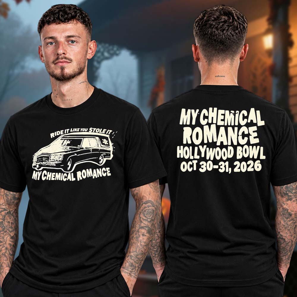 My Chemical Romance Merch Halloween Devil Night At Hollywood Bowl In Los Angeles CA On October 30 31 2026 Ride It Like You Stole It Two Sided Unisex TShirt