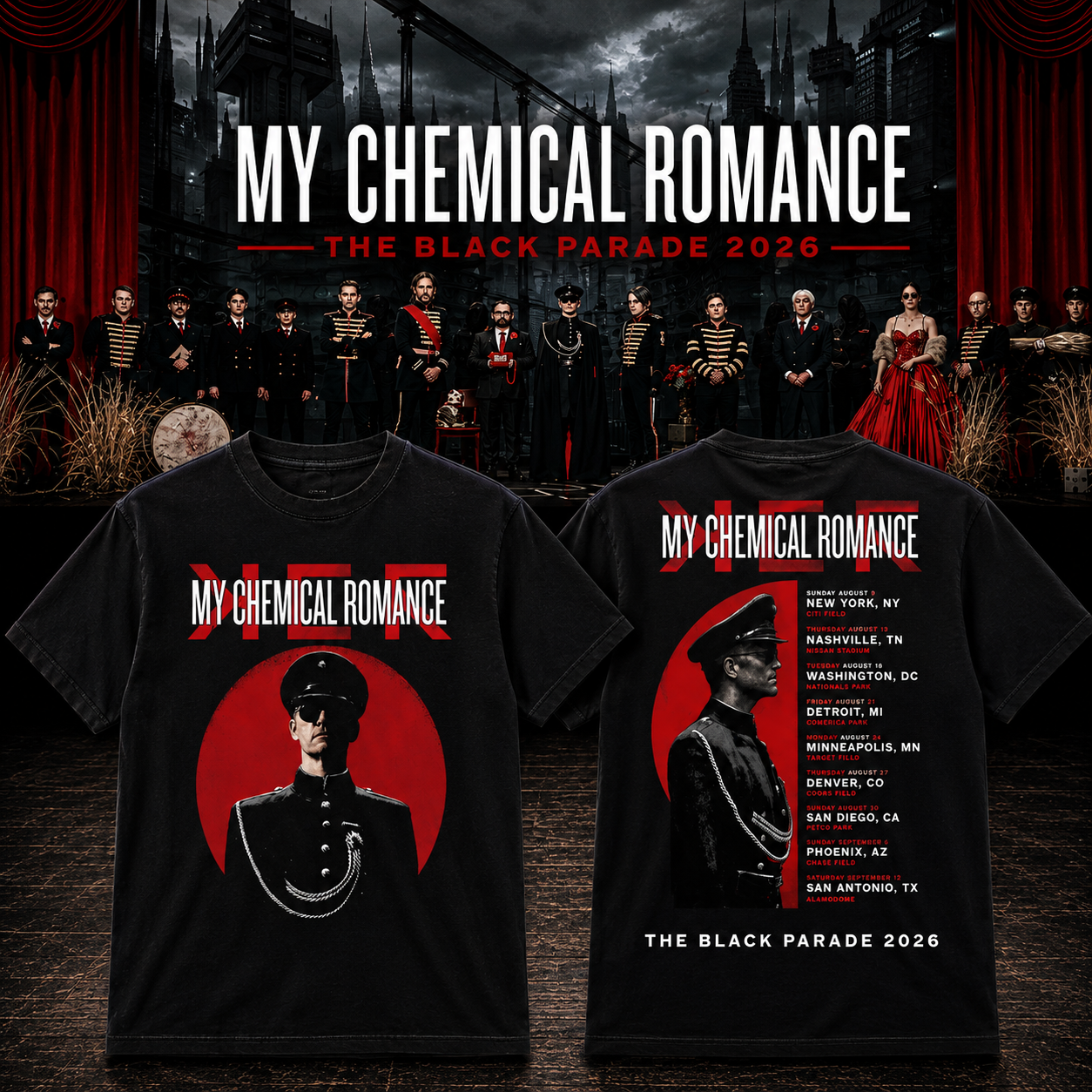 My Chemical Romance The Black Parade 2026 Tour North America T-shirt