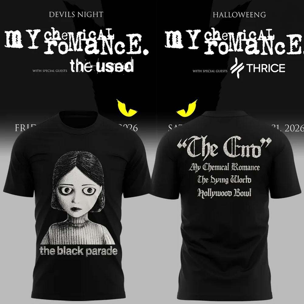 My Chemical Romance The Black Parade Hollywood Bowl 2026 Gothic Girl TShirt Merch