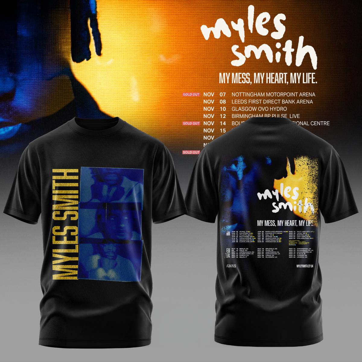 Myles Smith Blue Vision Tour Black T-Shirt Best Gift for Fans