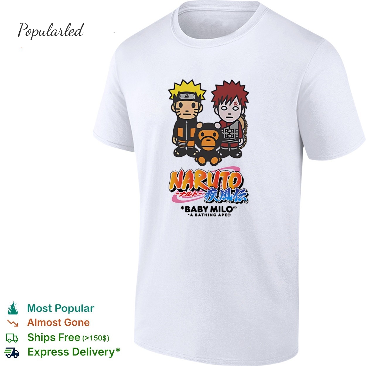 Naruto x Baby Milo A Bathing Ape shirt+