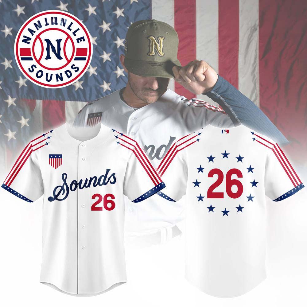 Nashville Sounds Limited Custom Number Military Appreciation Jersey