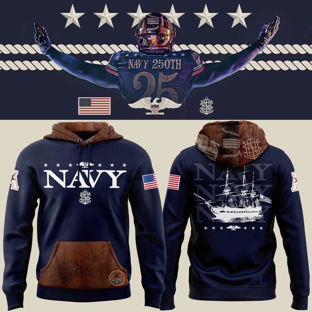 Navy Midshipmen 250th Anniversary Uniform Sideline Collection Replica Hoodie New Version 2