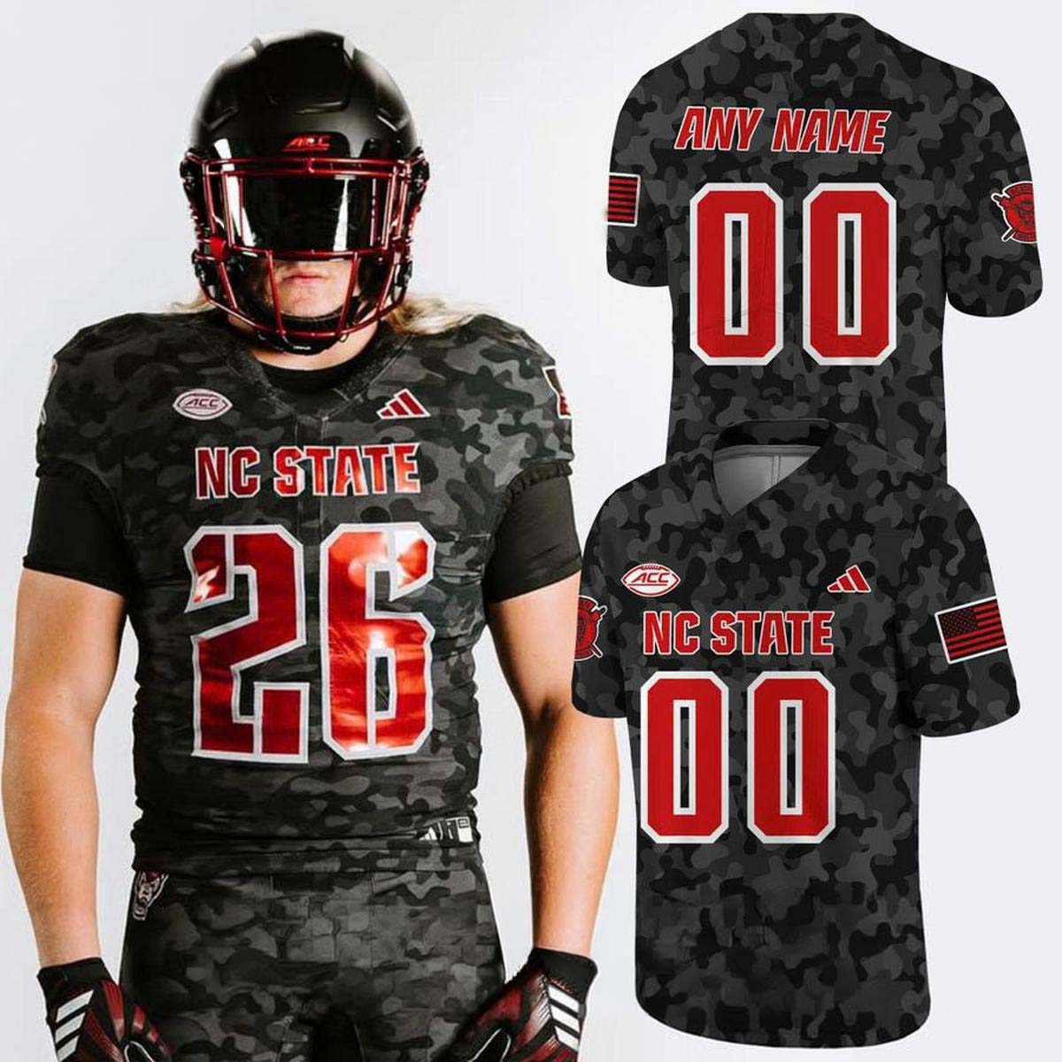 NC State Wolfpack 2026 Military Appreciation Custom Camo Football Jersey College Fan Collection 1 - Unicasport NC State Wolfpack 2026 Military Appreciation Custom Camo Football Jersey College Fan Collection