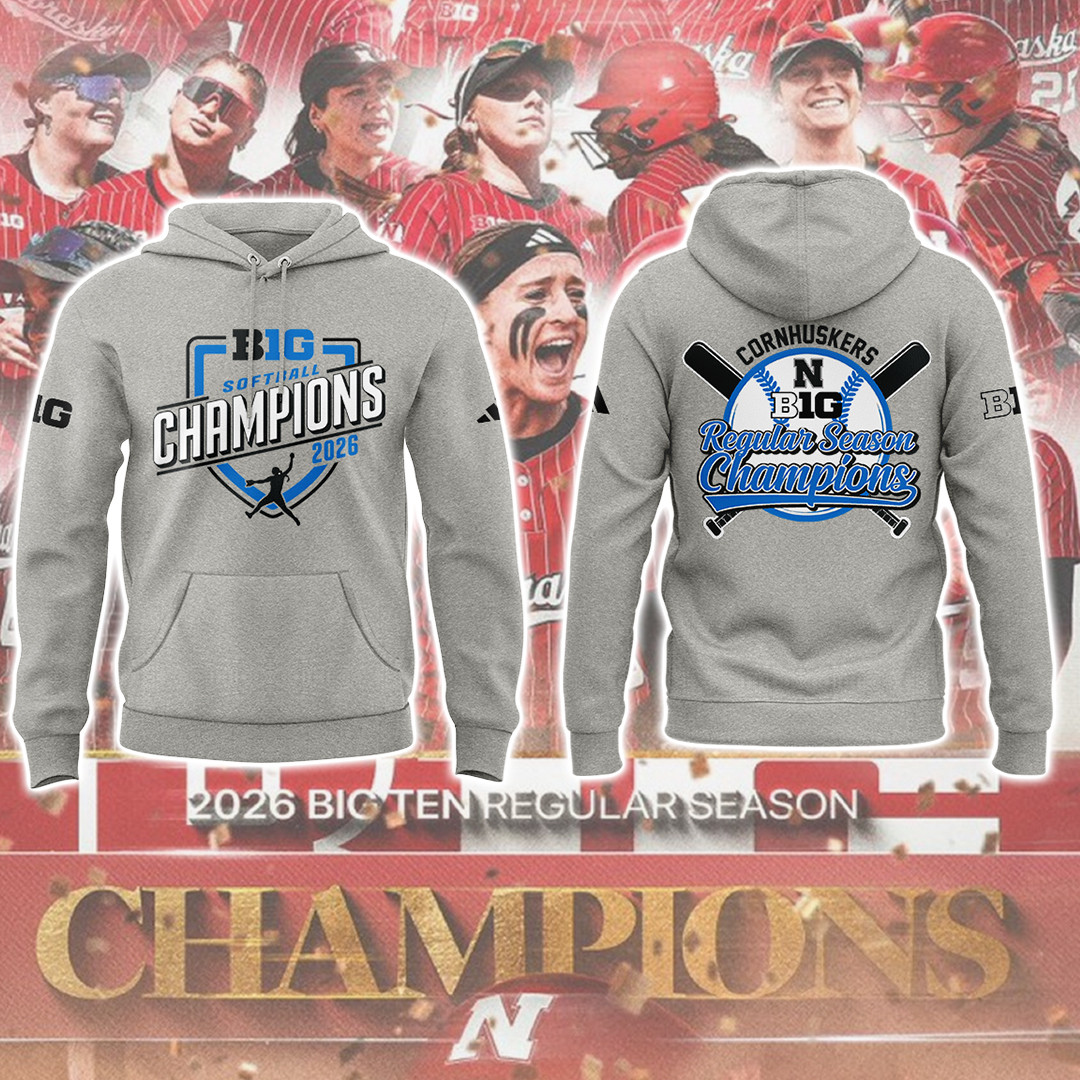 Nebraska Cornhuskers 2026 B10 Softball Champions Hoodie College Sports Fan Apparel Husker Softball Gear Unique Gift for Fans