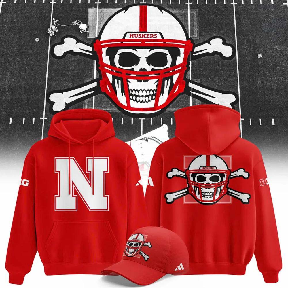 Nebraska Cornhuskers Day of the Dead 2026 Red Hoodie
