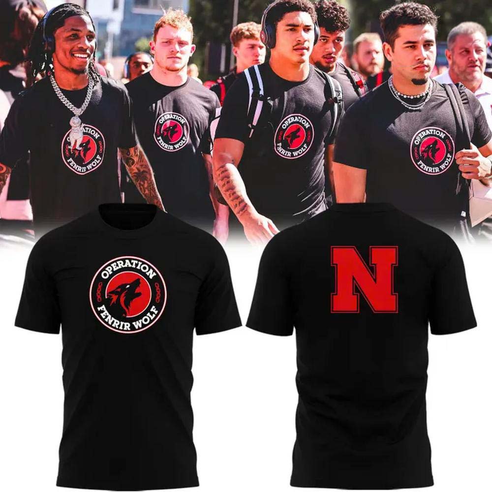 Nebraska Huskers Special Edition Operation Fenrir Wolf Black TShirt