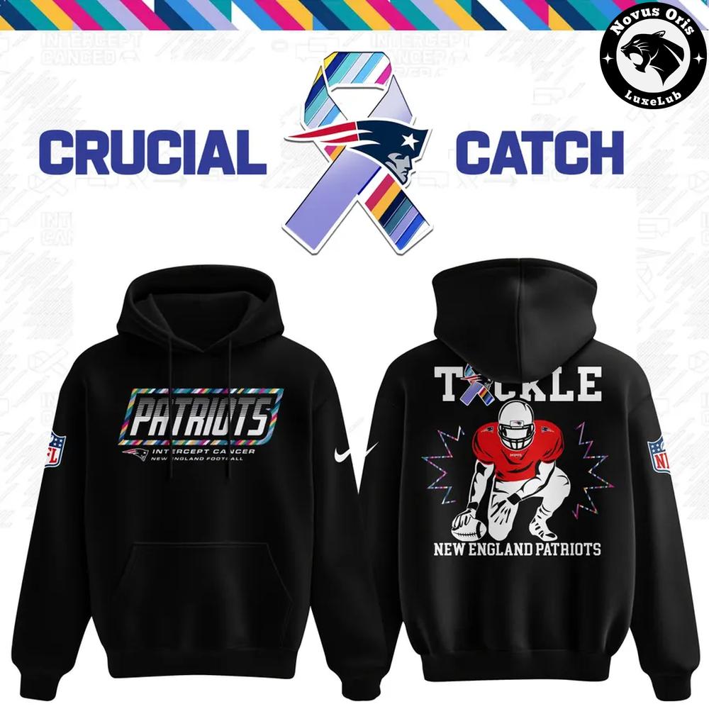 New England Patriots Crucial Catch Intercept Cancer 2026 Hoodie 1 - Unicasport New England Patriots Crucial Catch Intercept Cancer 2026 Hoodie