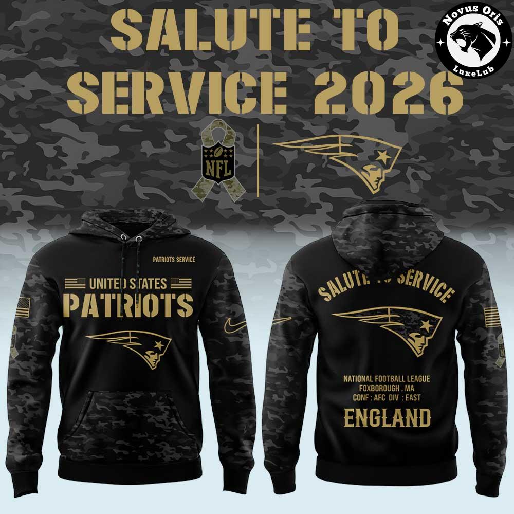 New England Patriots Salute To Service 2026 Black Camo Pullover Hoodie 1 - Unicasport New England Patriots Salute To Service 2026 Black Camo Pullover Hoodie